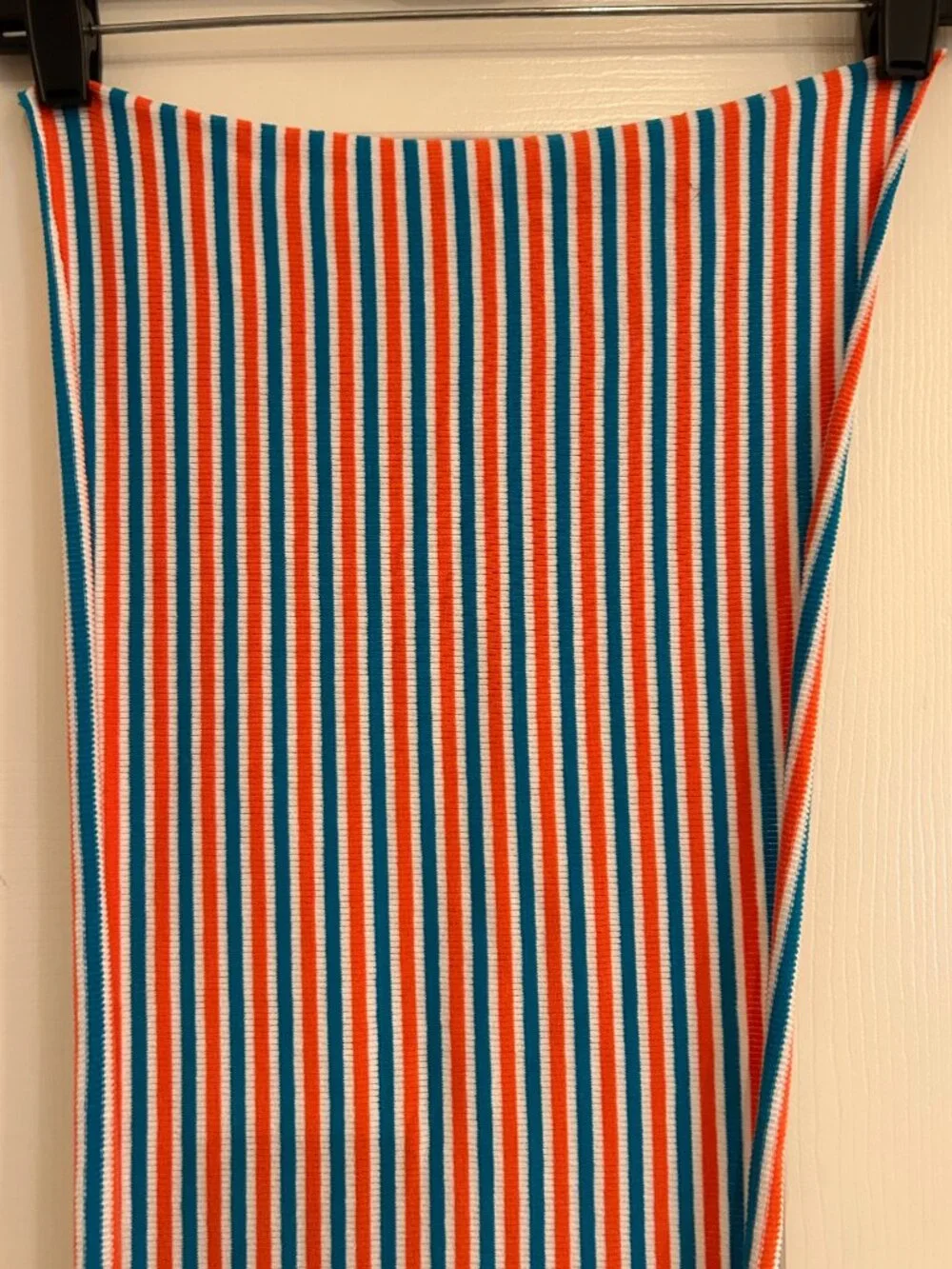 Vintage Fabric Yardage Doubleknit Blue Orange White